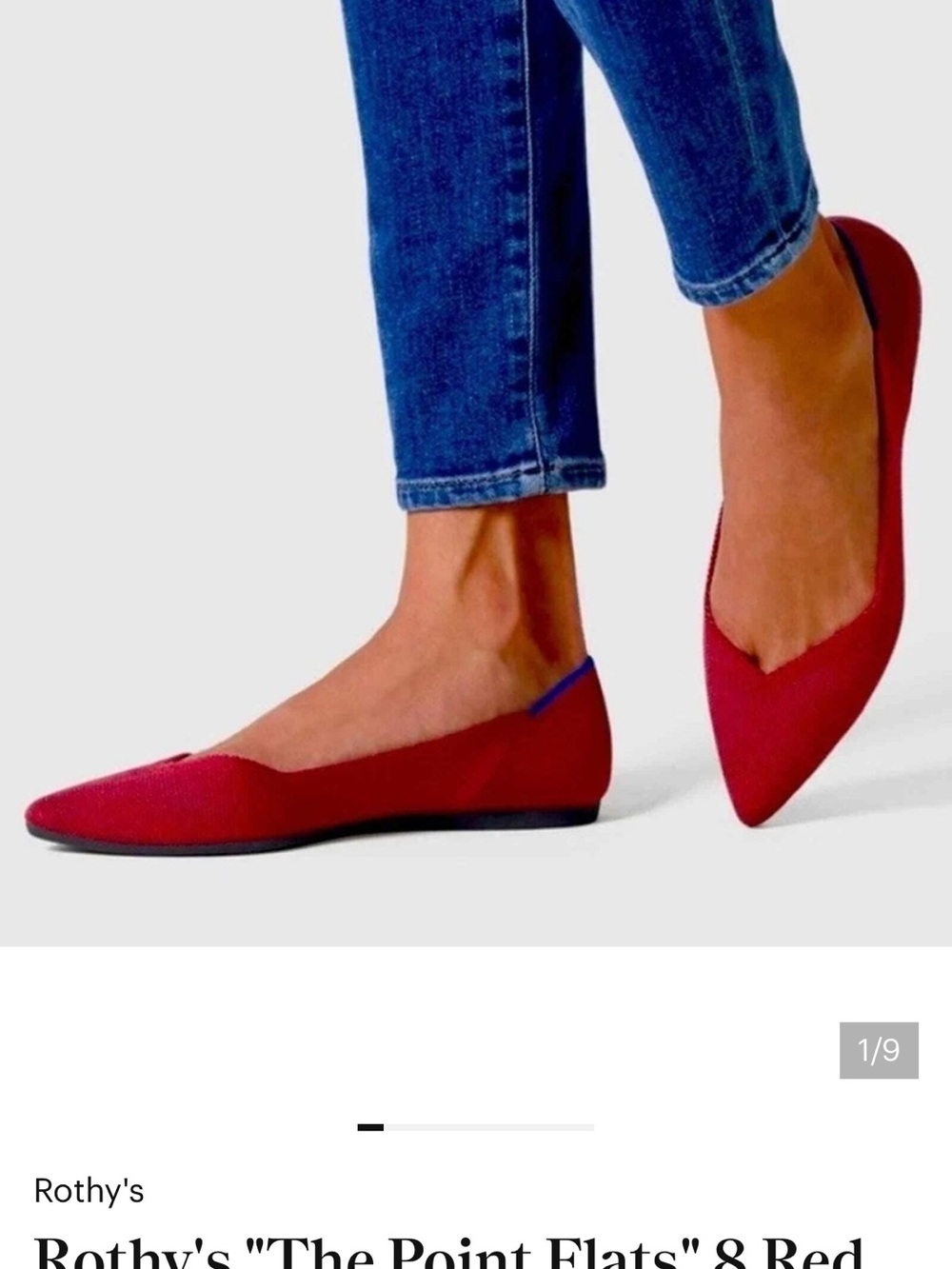 Rothy's Pointed Ballet Flats in Red